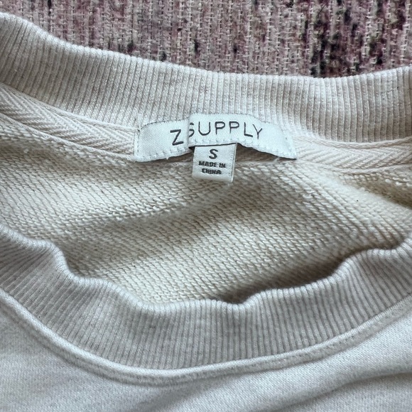 Z Supply Cream Festive Sweatshirt - Picture 4 of 4